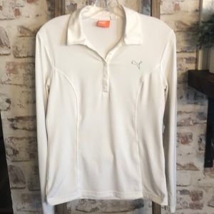 Women’s PUMA white long sleeve shirt. Golf